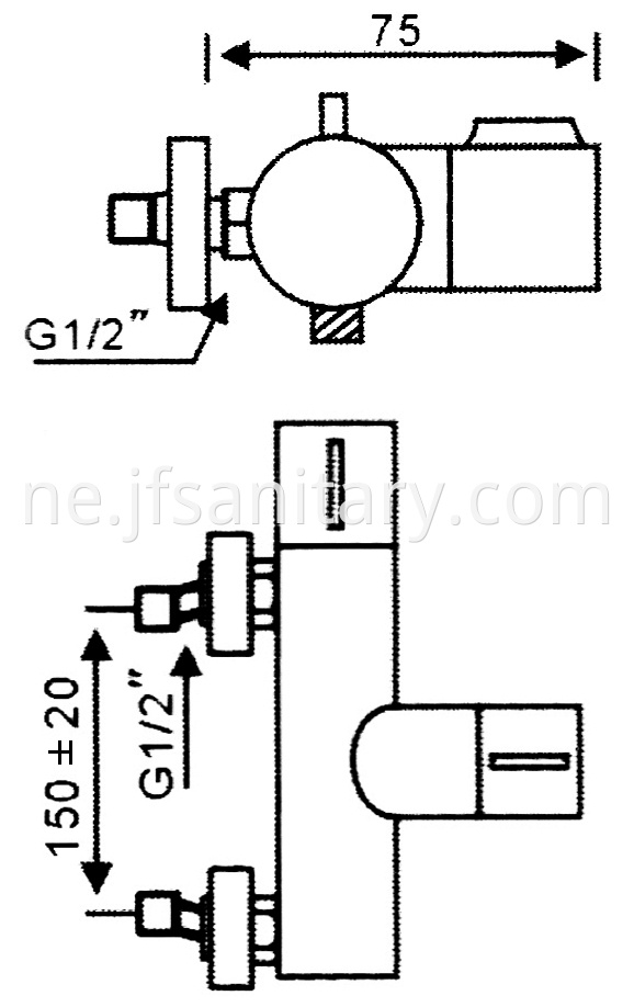 Size Of Copper Thermostatic Bathtub Mixer